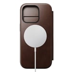 Nomad iPhone 16 Pro Modern Horween Leather Folio MagSafe Rustic Brun