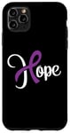 Coque pour iPhone 11 Pro Max Cancer du pancréas - Hope (courage) avec noeud ruban mauve