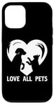 Coque pour iPhone 12/12 Pro T-shirt Love All Pets Animals Are Friends Too pour homme et femme