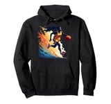 Vintage Retro Basketball Girl Jersey Graphic Design Art Pullover Hoodie