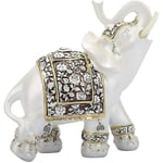 Vit Elefant Staty Vintage Elefant Dekoration Staty Elefant Dekoration Elefant Staty Elefant Skulptur Trunk Wealth Collect Elefanter Staty silver