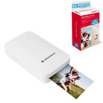 AGFA PHOTO - Pack Imprimante Realipix Mini P + Cartouches et Papiers AMC pour 50 photos - Imprimante Photo Format 5,3 x 8,6 cm via Bluetooth - Sublimation Thermique 4Pass - Blanc - Blanc