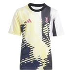 Juventus Tränings T-Shirt Pre Match - Pure Sulfur/Svart/Navy Barn - adidas, storlek 140 cm