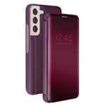 Étui Clear View pour Samsung S22, Clapet Miroir Support bleu violet