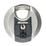 MASTER LOCK Cadenas Rond [A Clé] [Acier Inoxydable] [Extérieur] M40EURD - Idéal pour les espaces de rangement, les remises, les garages, les remorques