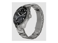 Withings Scanwatch Nova - 42 Mm - Rustfritt Stål - Hybridsmartur Med Oyster-Metallarmbånd - Metall - Display 0.63" - Monokrom - Bluetooth Le - 63 G - Svart