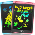 Tablette Enfant de 10,5 Pouces, Lot 2 Ardoise Magique pour Enfants, Ardoise LCD pour Enfants, Jouets pour Enfants, Gribouillages Colorés, Cadeaux pour les Filles de 3 à 8 ans, Rose + Bleu