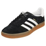 adidas Gazelle Indoor Mens Casual Trainers in Black White - 7 UK