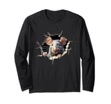 Mouse Hole Peeking Mice Cute Mouse Costume Boys Girls Men Long Sleeve T-Shirt