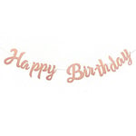 Rose Gold Hopea Happy Birthday Paper Garland Glitter Letter Party-Rose kultaa