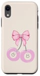 Coque pour iPhone XR Coquette 8 boules rose cerise