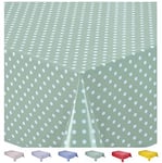 Home Direct Nappe Toile cirée PVC Rectangulaire 140 x 240 cm Petit Pois Vert Sauge