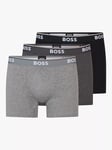 BOSS Power Cotton Logo Waistband Trunks, Pack of 3