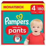 Pampers Baby-Dry Pants, størrelse 4 Maxi, 9-15 kg, månedsboks (1 x 180 bleier)