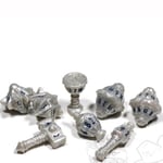 Polyhero Dice - The Cleric Spirited Steel (8 Dice Set)