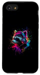 iPhone SE (2020) / 7 / 8 Colorful Artistic Racoon Headphones Wild Animals Wash Bear Case