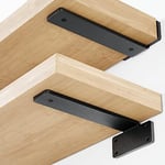 Orbeto Lot de 6 supports d'étagère flottants robustes (25,4 cm d'épaisseur) en métal noir, peut contenir plus de 160 kg, revêtement en poudre, matériel de montage complet, installation facile,