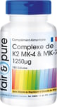 Fair & Pure® - K2 Complex 1250Μg MK-4 & MK-7 - Végan - Dosage Élevé - 180 Gélule