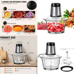 2L Food Processor Meat Spices Grinder Multi Blender Garlic Masher Choper Glass