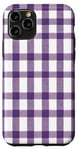 iPhone 11 Pro Purple White Checkered Plaid Flannel Gingham Pattern Checker Case