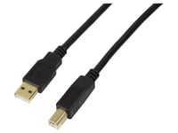 Cable repeteur USB A 1.1 USB B 2.0 USB noir