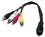 CABLE ADAPTATEUR DIN 5 BROCHES 180° FEMELLE VERS 4 RCA MALE EN 4 COULEURS