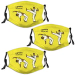 Nuberyl Capoeira Brazil Dance (4) Masque facial unisexe Écharpe Cagoule Bandana Respirant Réutilisable Protection UV Lot de 3