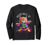 Desert Hills Arizona Dancing Cat Colorful Cute Kitty Design Long Sleeve T-Shirt