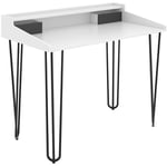 Vicco - Bureau Sannar, Blanc, 110 x 60 cm avec tiroirs