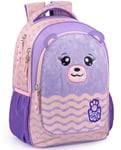 Julian Ross Fluffy Ourson Trousse Peluche Sac à Dos Scolaire pour Enfants, Cartable Fille, CP, CE1, CE2, 33x15x43 cm, Ergonomique, 3 Compartiments, Bretelles rembourrées, Poignée, Intérieur Doublé