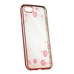 COQUE SOUPLE TRANSPARENTE FLEUR PAPILLON DIAMANT APPLE IPHONE X XS OR ROSE