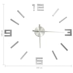 3D Wall Clock Modern Design Silver 100 cm XXL vidaXL