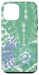 iPhone 12 mini Green Tie Dye Style Love Cats Pattern Cute Cat With A Heart Case