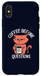 iPhone X/XS Coffee Before Questions Grumpy Morning Cat and Coffee Cup Case