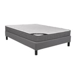 Vente-unique.com Ensemble 140 x 190 cm sommier déco en kit + matelas ressorts ensachés 5 zones accueil mémoire de forme ép.23cm - BABYLONE de YSMÉE