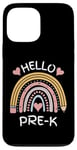 Coque pour iPhone 13 Pro Max Hello Pre-K Crayon arc-en-ciel pour enfant