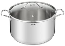 Tefal Intuition XL Grande marmite inox 30 cm / 10 L, Induction, Garantie 5 ans, Acier inoxydable 18/10 première qualité, Taille XL, Poignées robustes, Couvercle verre B8646904