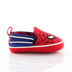 Toms Childrens Unisex x Marvel Spiderman Face Print Tiny Lima Slip On Shoes - Kids - Red Textile - Size UK 0.5 Infant