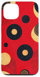 Coque pour iPhone 13 Rouge Minimaliste Ethnique Rétro Lucky Disco 8 Ball Design