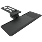 Loctek KT101 Black Adjustable Keyboard Tray - Under Desk, Drawer, Tray Size 664x245mm, Load Capacity1kg, Tilting Range: -16degrees to -+20degrees