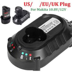 Parts US/EU/UK Plug Li-ion Battery Charger for Makita 10.8V BL1013 DC10WA