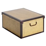 Boite de Rangement avec Couvercle, Boite en carton, Rangement Vetement, Meuble de Rangement Chambre, Bureau, Panier de Rangement, Organisateur Tiroir, 40x50x25 cm TAPIRUS