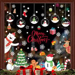 Stickers Decoration Noel Fenetre - 186 PCS Décoration Autocollants Noël Fenêtre, Deco Noel avec Flocon de Neige Père Noël Wapiti pour Fenetre, Porte, Verre, Interieur