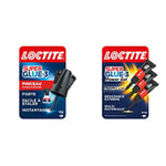 Loctite Super Glue-3 Pinceau, colle forte facile à utiliser avec son pinceau applicateur, flacon de colle 5 g & Super Glue-3 Power Gel Mini Dose, colle forte enrichie en caoutchouc, lot de 3 tubes 1 g