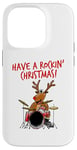 Coque pour iPhone 14 Pro Batteur de Noël, Have A Rockin' Christmas, Renne