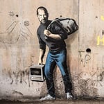 Lumartos, Banksy Steve Jobs Contemporary Home Decor Wall Art Watercolour Print, Print Only, 10 x 10 Inches