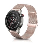 ToVioc 22mm Bracelet Compatible avec Amazfit Balance/Cheetah Round/Cheetah Pro, Bracelet de Rechange Réglable en Acier Inoxydable pour Amazfit Bip 5/Pop 3S/GTR 4/GTR 3 Pro/GTR 47mm/Stratos 3 - Or Rose