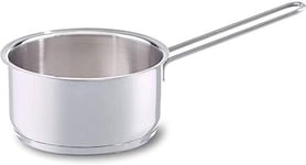 Fissler Casserole à Queue en Acier Inoxydable (Ø 14 cm, 1 l), pour Petites Bouchées, Sans Couvercle, Non Revêtue – Compatible Induction, Argent