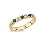 Nuran Promise Color 14 karat guld Ring Med Diamanter 0,05 Carat W/SI Og Safir