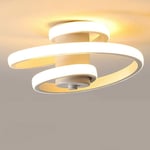 Comely - Plafonnier led Moderne, Blanc, 24W Lampe de Plafond en Aluminium Acrylique, Créatif en Forme de Spirale Luminaire pour Salon Chambre Cuisine